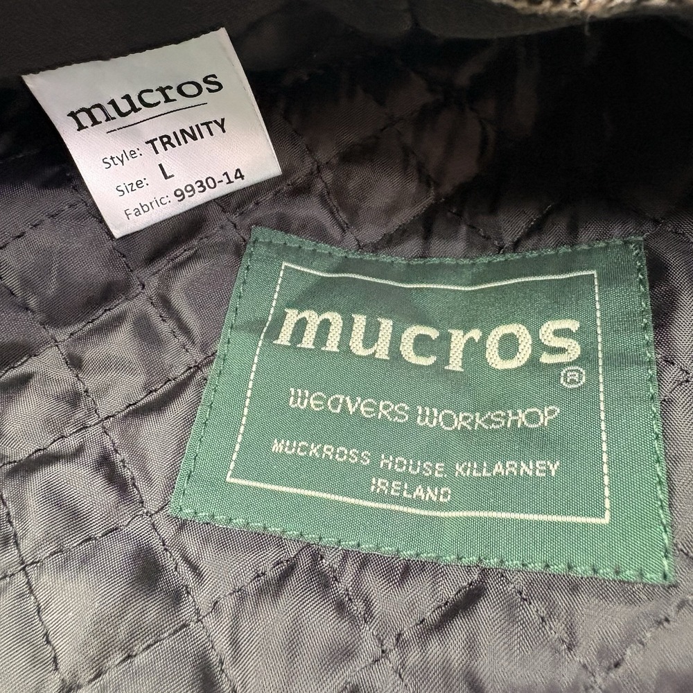 Mucros Weavers Workshop Trinity Tweed Flat Cap Hat Size L  Brown Plaid Ireland - Picture 6 of 7
